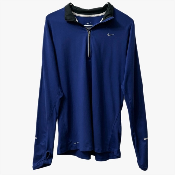 Nike Running DriFit Half Zip Royal Blue Pullover Top Womens Size Large - Picture 2 of 9